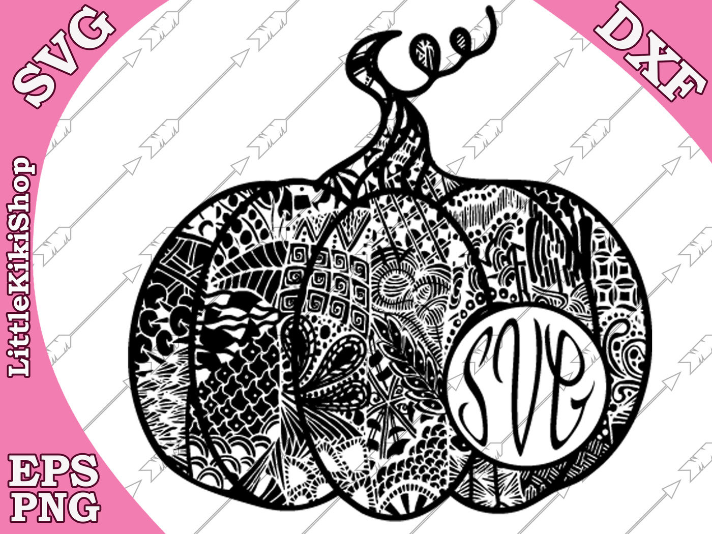 Download Pumpkin Monogram Svg, MANDALA PUMPKIN SVG,Thanksgiving Svg,Cricut Svg By LittleKikiShop ...