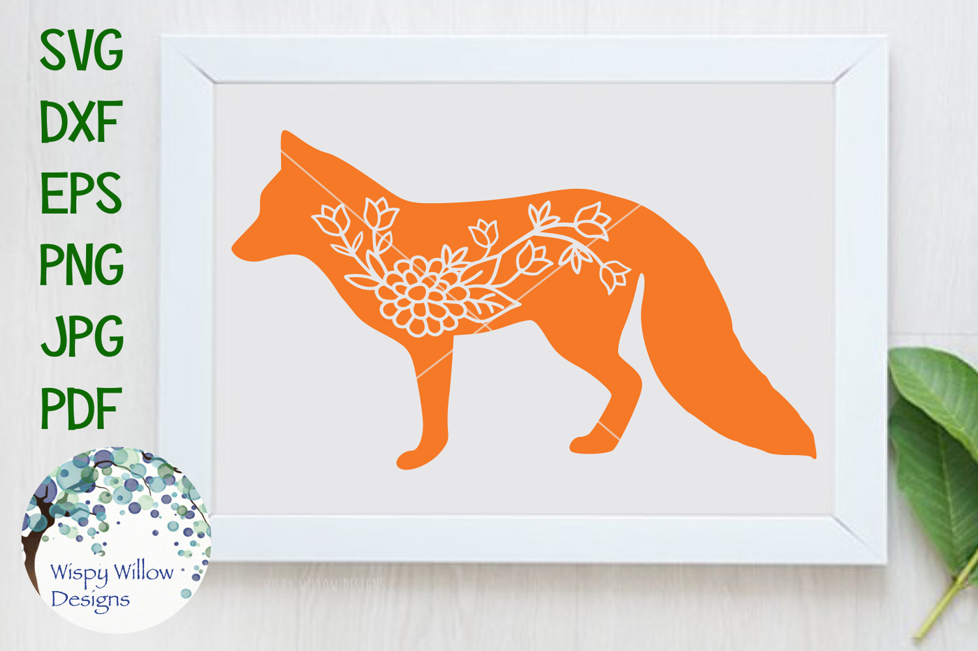 Floral Fox SVG By Wispy Willow Designs | TheHungryJPEG
