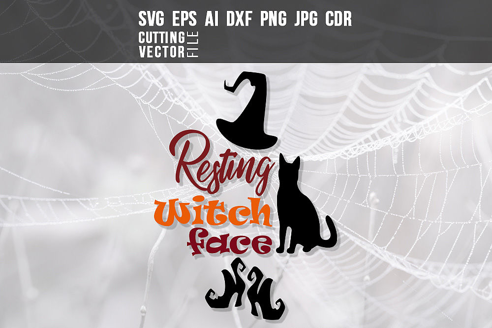 Resting Witch Face SVG dxf png jpg