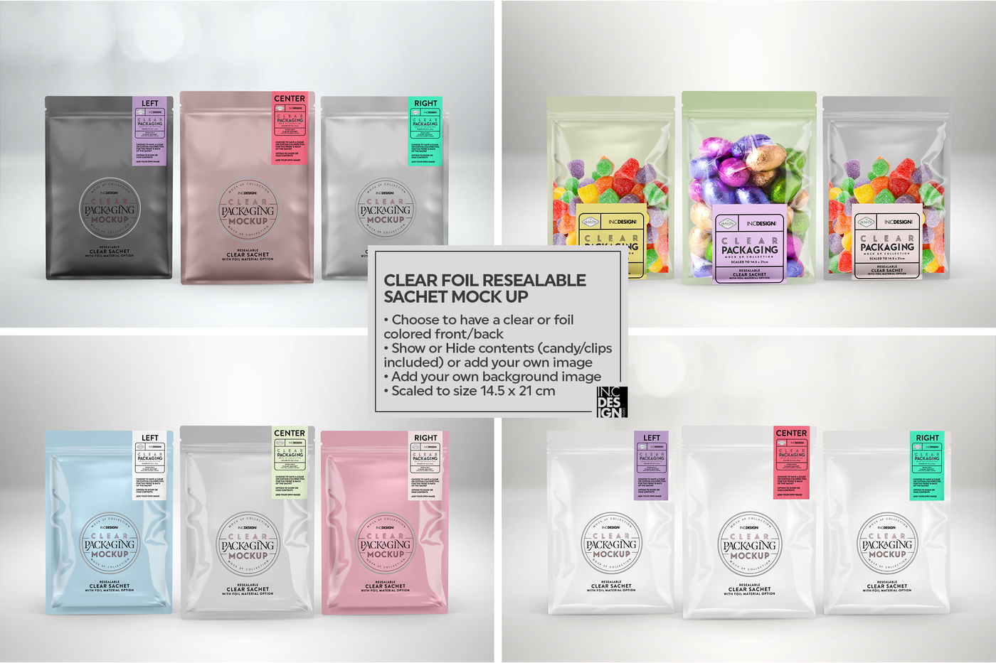 Download Clear Foil Sachet Packaging Mockup By Inc Design Studio Thehungryjpeg Com