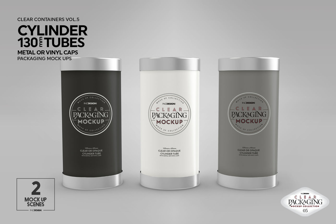 130mm Cylinder Tube Packaging Mockup By INC Design Studio ...