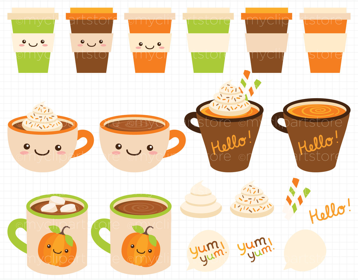 Download Pumpkin Spice / Fall Treats Vector Clipart By ...