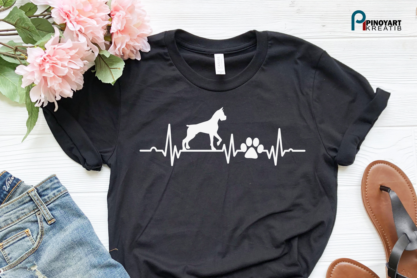 Dog svg, Paw svg, Heartbeat svg, Dog Heartbeat svg, Dog Graphics By