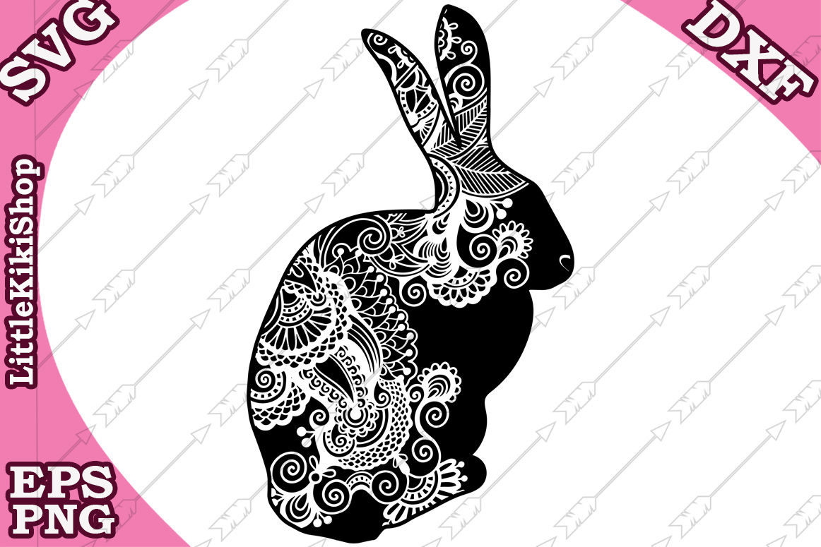 Zentangle Bunny Svg Mandala Rabbit Svg Zentangle Animal Svg Cricut By Littlekikishop Thehungryjpeg Com