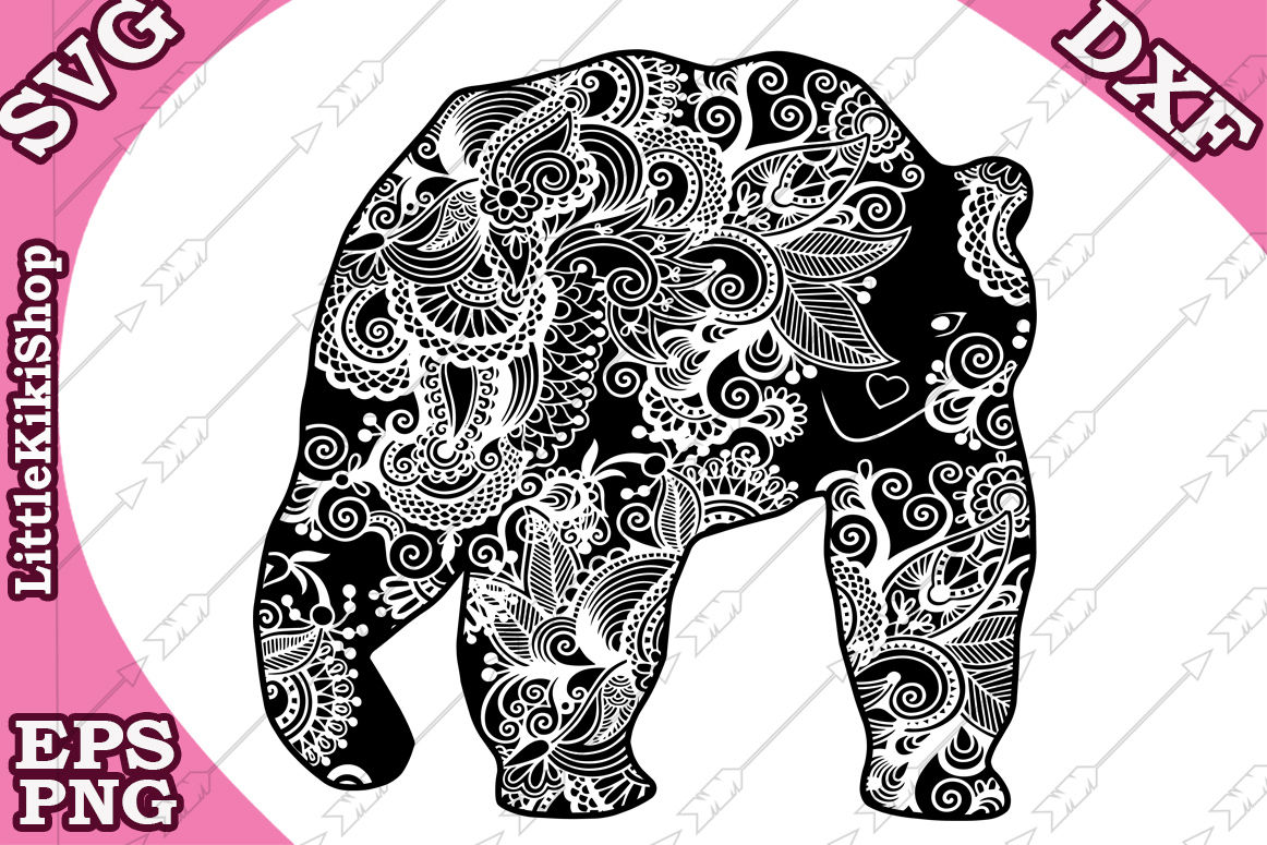 Download Zentangle Bear Svg, MANDALA BEAR SVG, Zentangle animal Svg ...