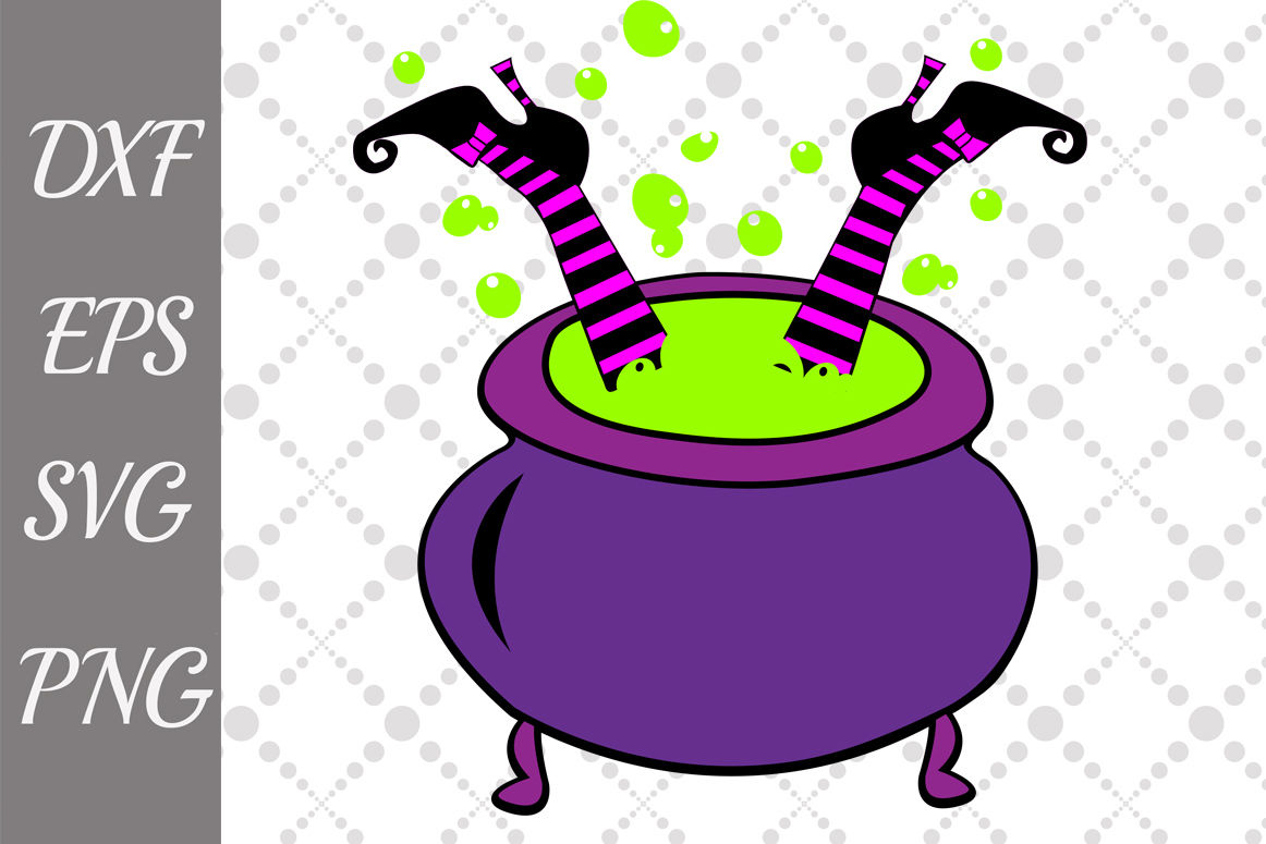 Halloween Sv WITCH IN CAULDRON Witch Cauldron Svg Vector Cut Files By