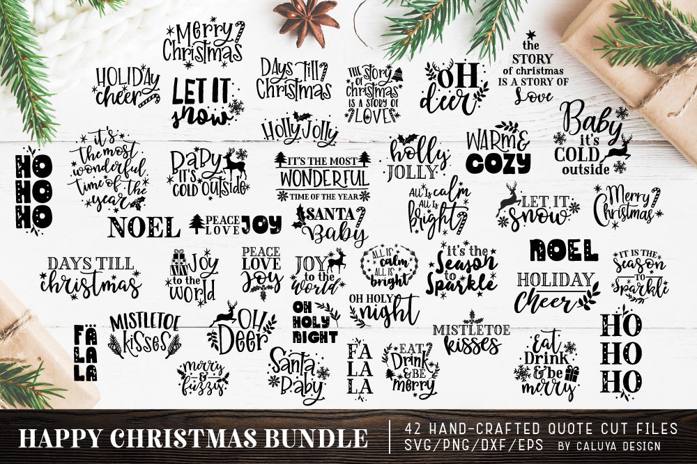 Happy Christmas Svg Cut File Bundle By Caluya Design Thehungryjpeg Com