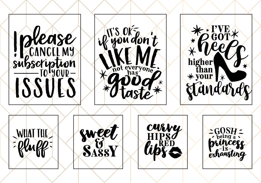 Download Sassy Quote Svg Cut File Bundle By Caluya Design Thehungryjpeg Com SVG, PNG, EPS, DXF File