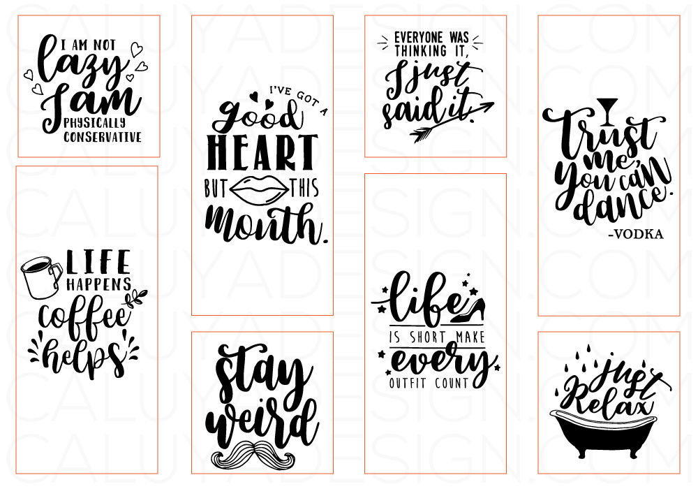 Download Funny Quotes SVG Cut File Bundle By Caluya Design ...