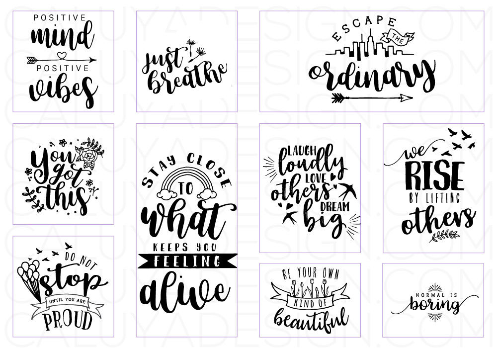 Download Inspirational Quote SVG Cut File Bundle By Caluya Design ...