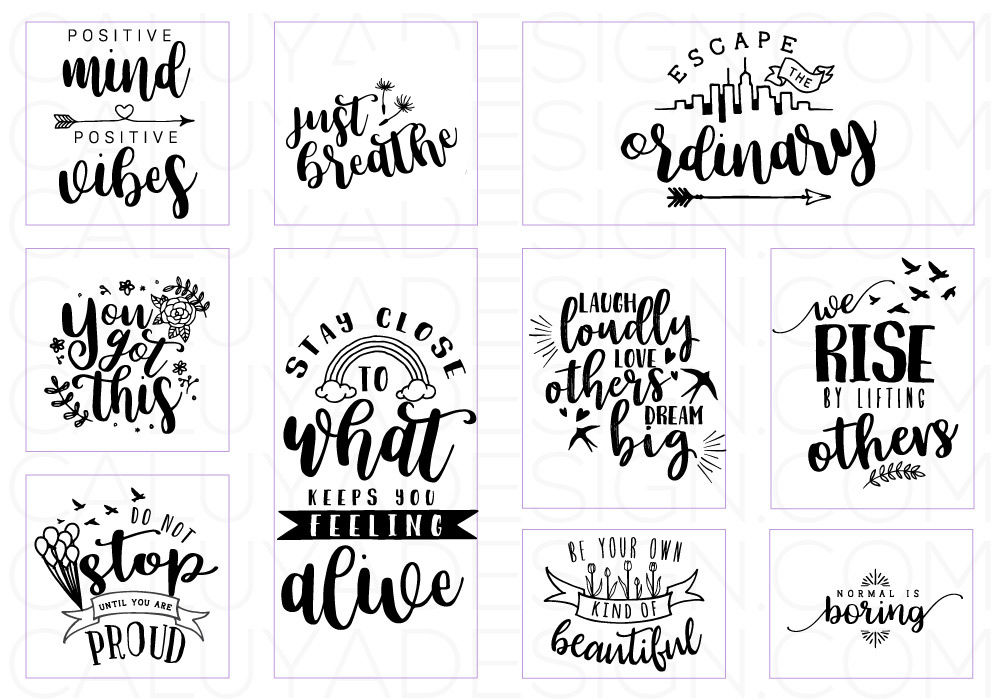 Download Inspirational Quote SVG Cut File Bundle By Caluya Design | TheHungryJPEG.com