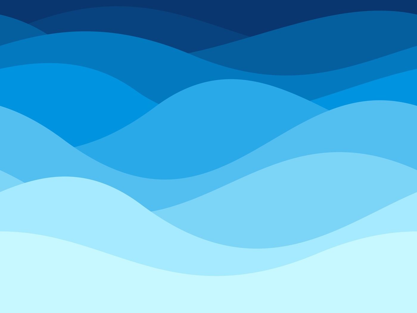 Blue waves pattern. Summer lake wave, water flow abstract vector