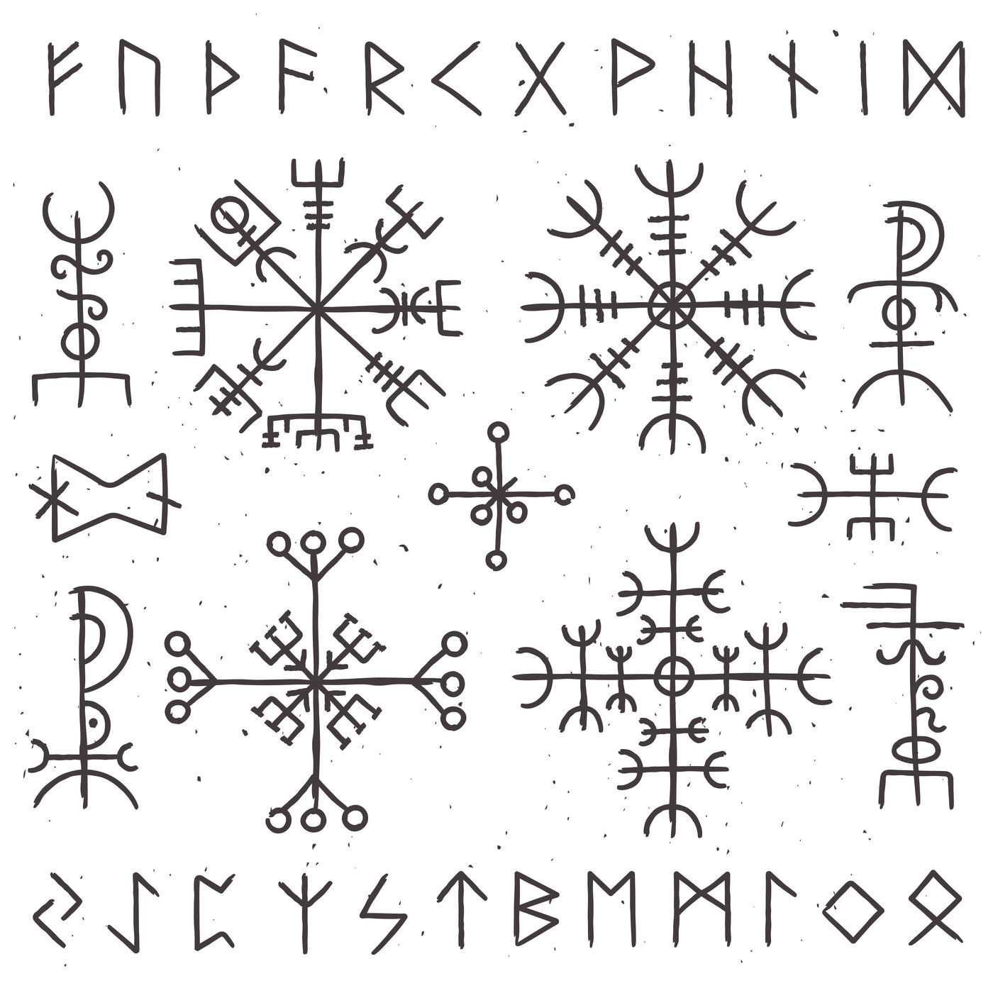 Mystical viking runes. Ancient pagan talisman, norse rune symbol. Myst ...