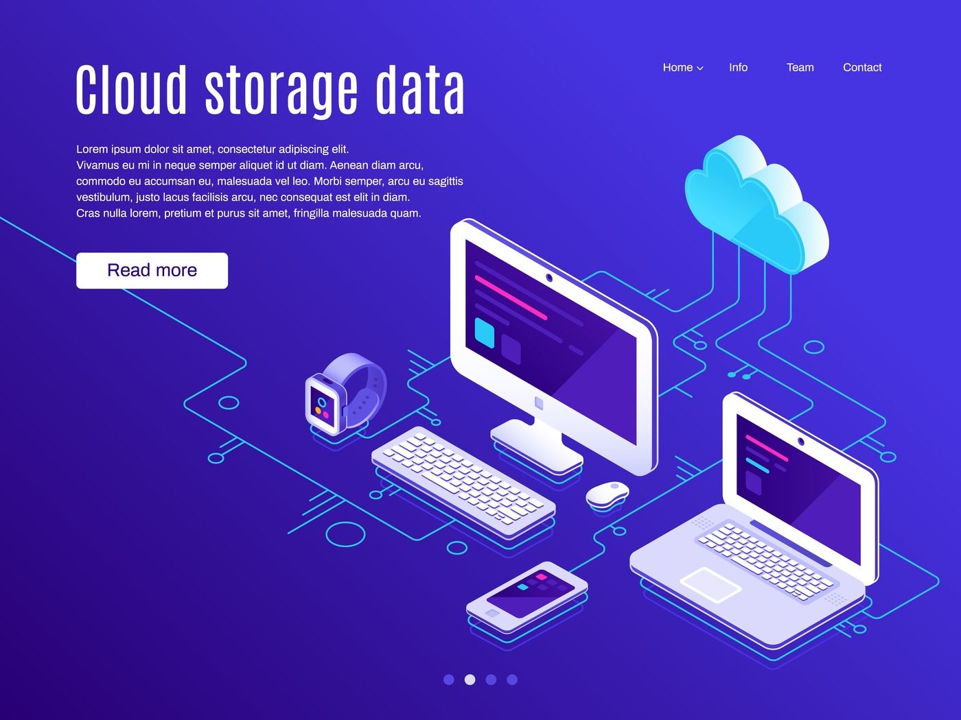 Cloud Storage Landing Page Synchronization Clouds Storages And Device By Tartila Thehungryjpeg Com