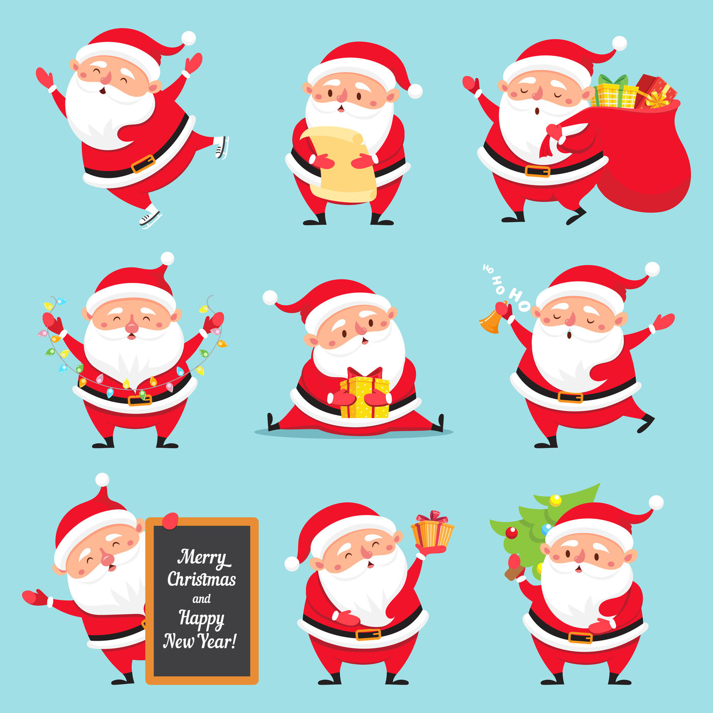 Cartoon Santa Claus. Christmas holiday greeting card character. Funny By  Tartila | TheHungryJPEG
