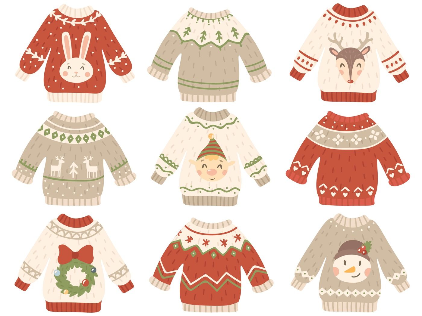 Cute Christmas Jumper Xmas Ugly Sweater With Funny Snowman Santas He By Tartila Thehungryjpeg Com