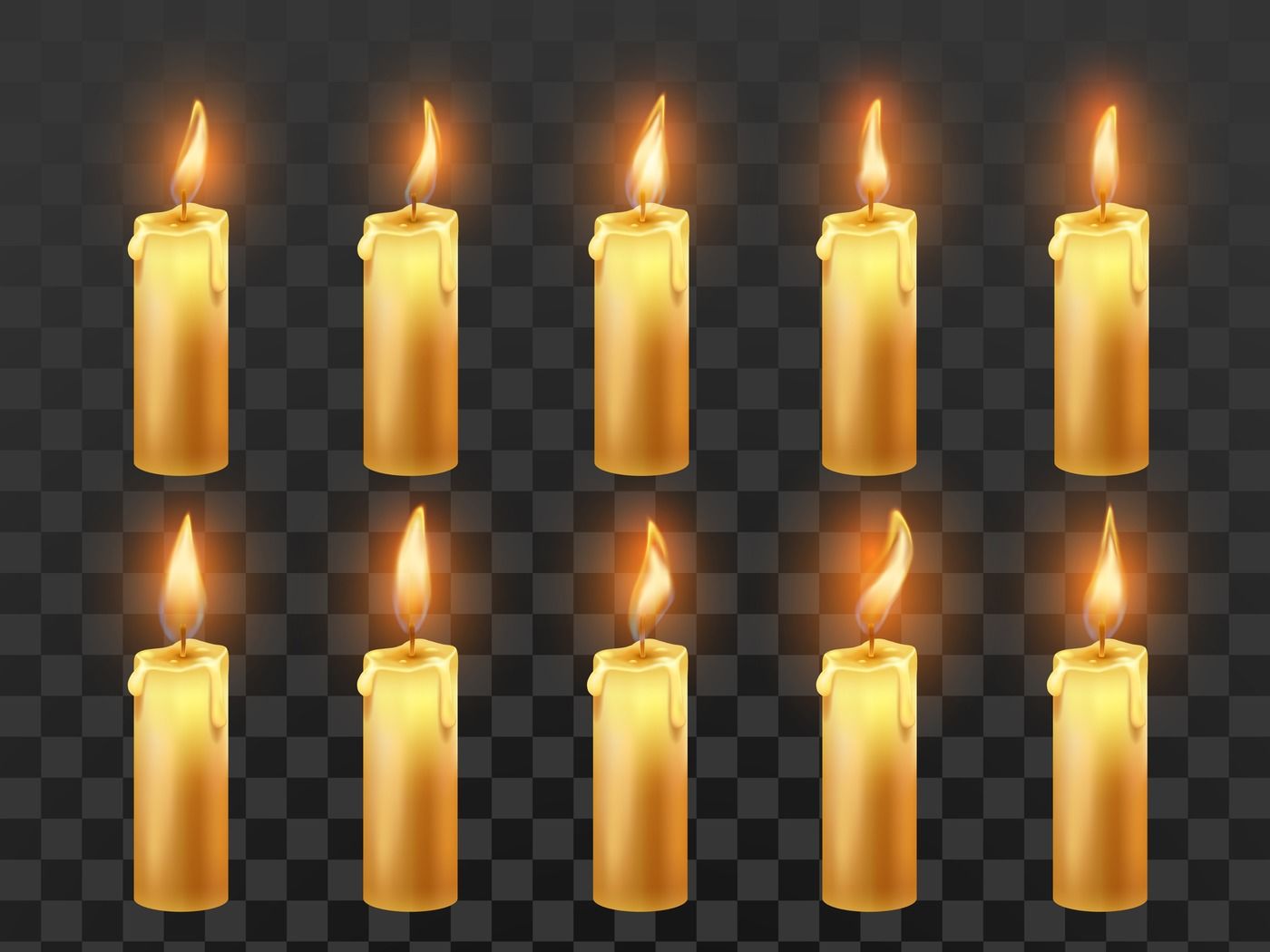 Candle Fire Animation Burning Orange Wax Candles Candlelight Flame A By Tartila Thehungryjpeg Com