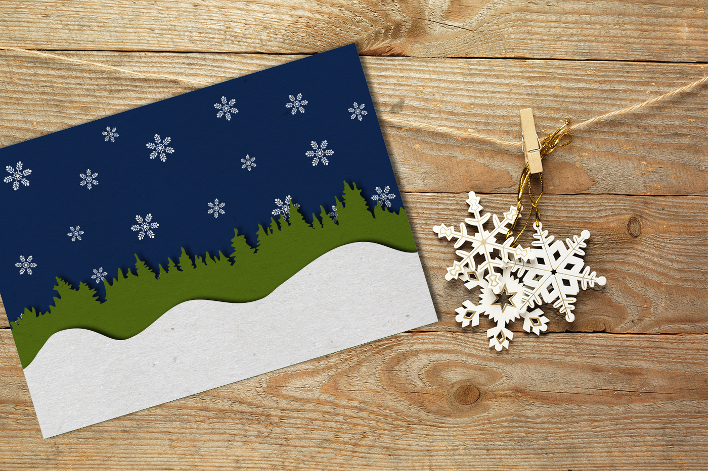 Download Seamless Winter Snow Scene with Deer | SVG | PNG | DXF By ...