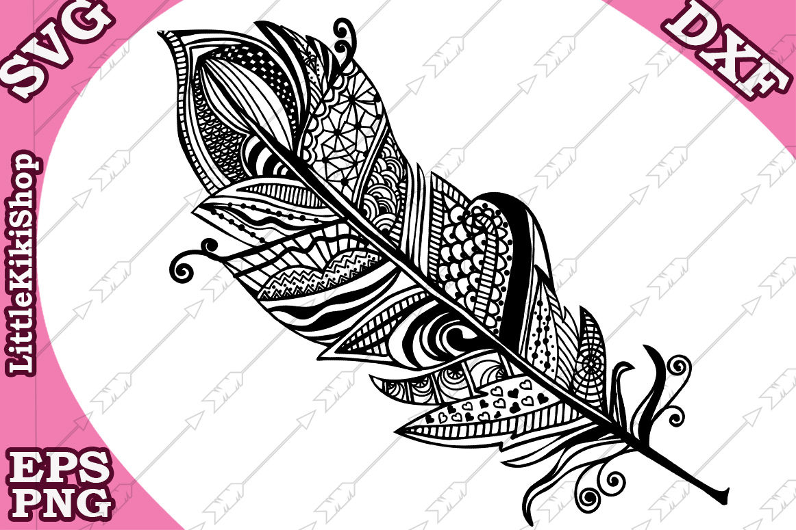 Art & Collectibles Mandala Svg Feather Zentangle Feather Mandala Svg ...