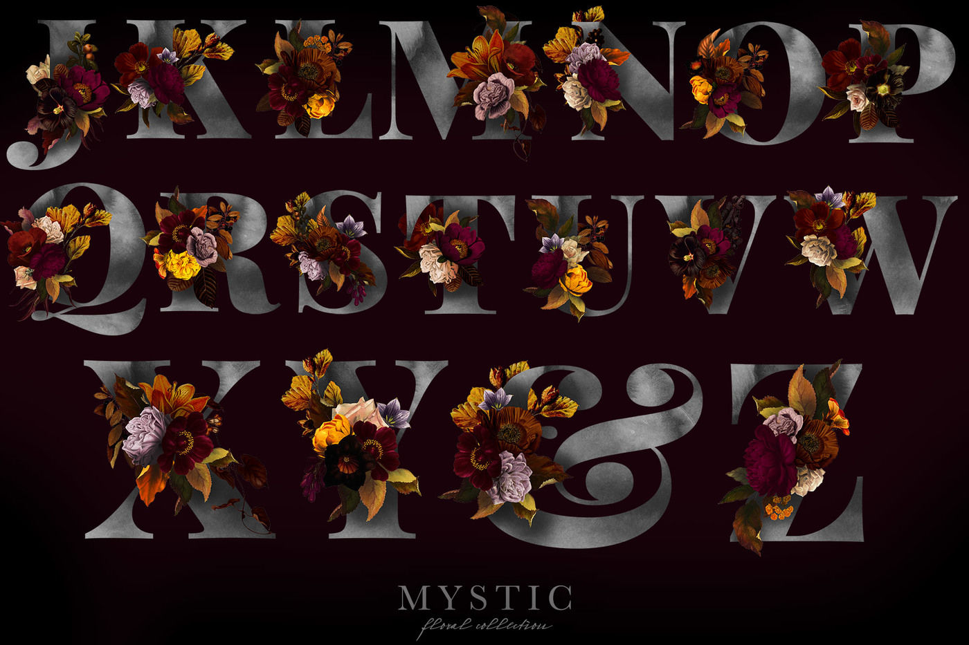 Mystic Floral Graphics Collection Clip Art By Avalon Rose Design Thehungryjpeg Com