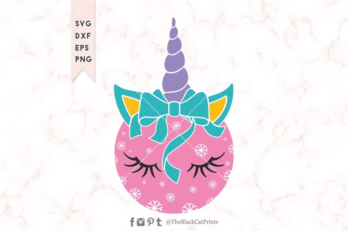 Christmas ornament Unicorn SVG DXF EPS PNG By TheBlackCatPrints