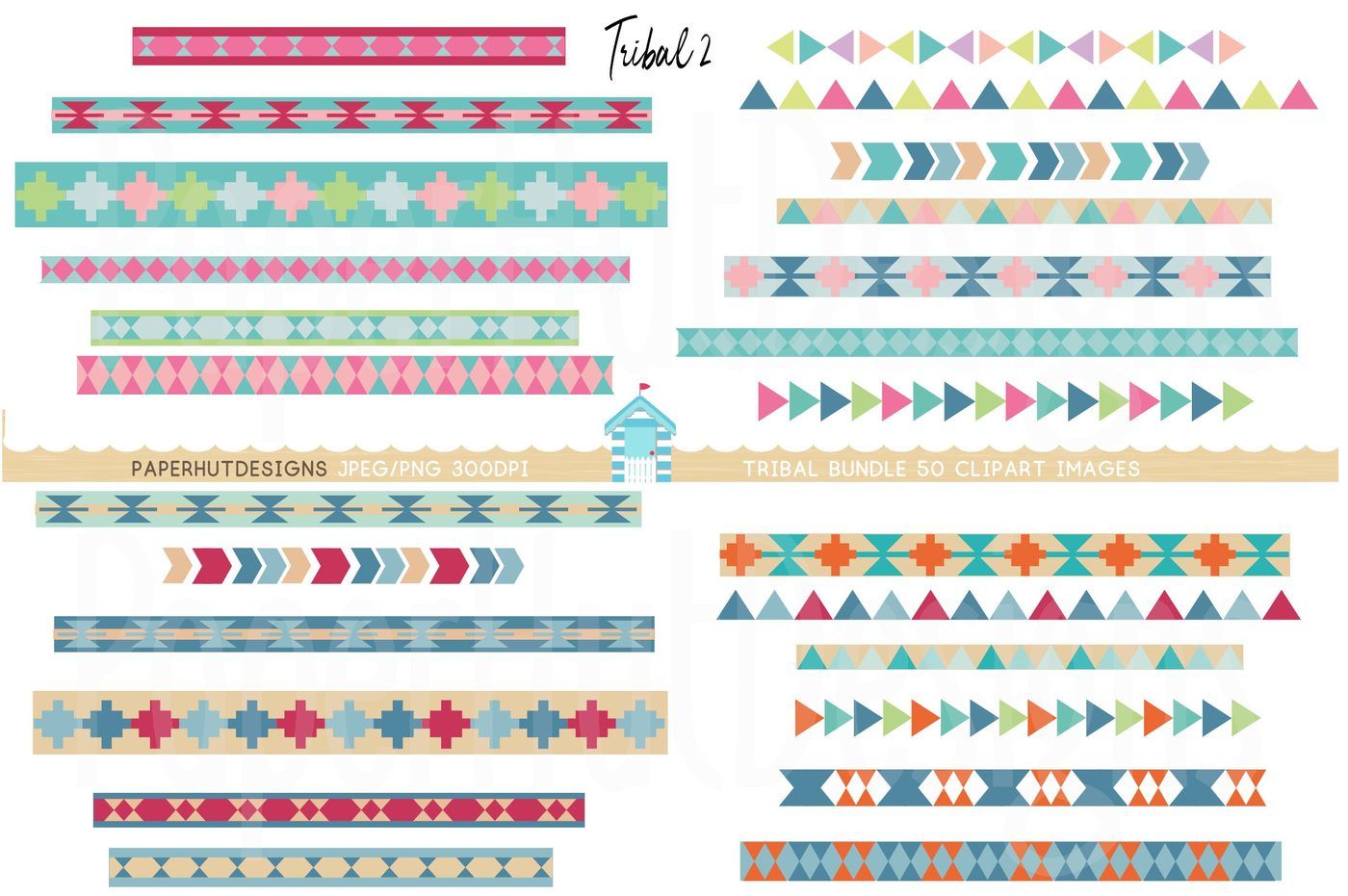 Tribal Borders and Tribal Arrows Clipart Bundle By ...
