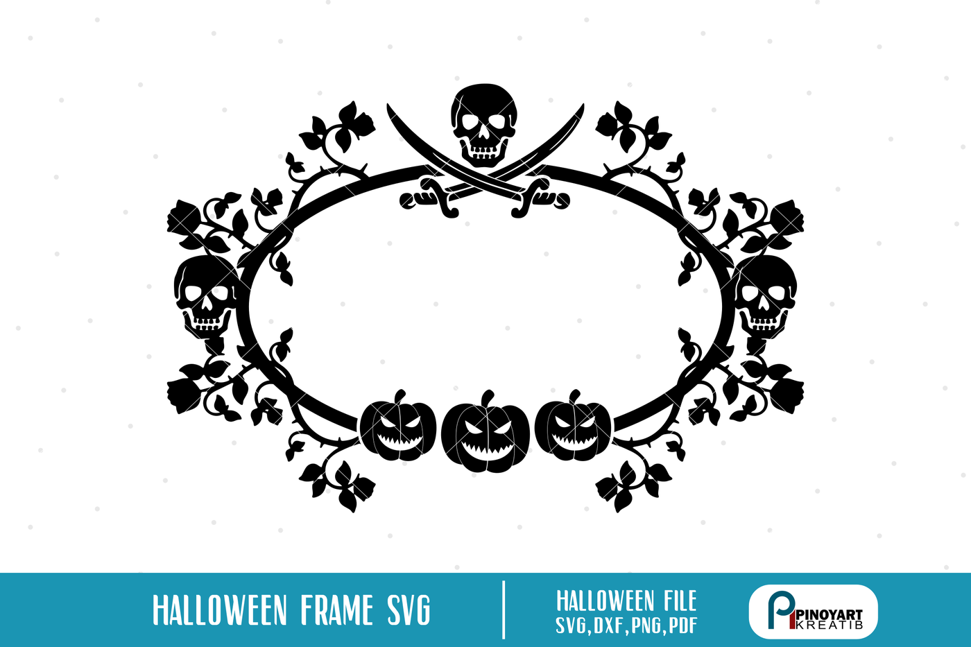 Halloween Monogram Frame Svg Halloween Svg Monogram Svg Halloween By Pinoyart Thehungryjpeg Com