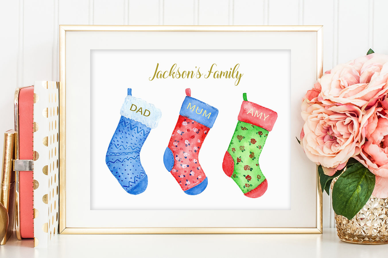 Watercolor Christmas Stockings And Fireplaces Clipart By Cornercroft Thehungryjpeg Com