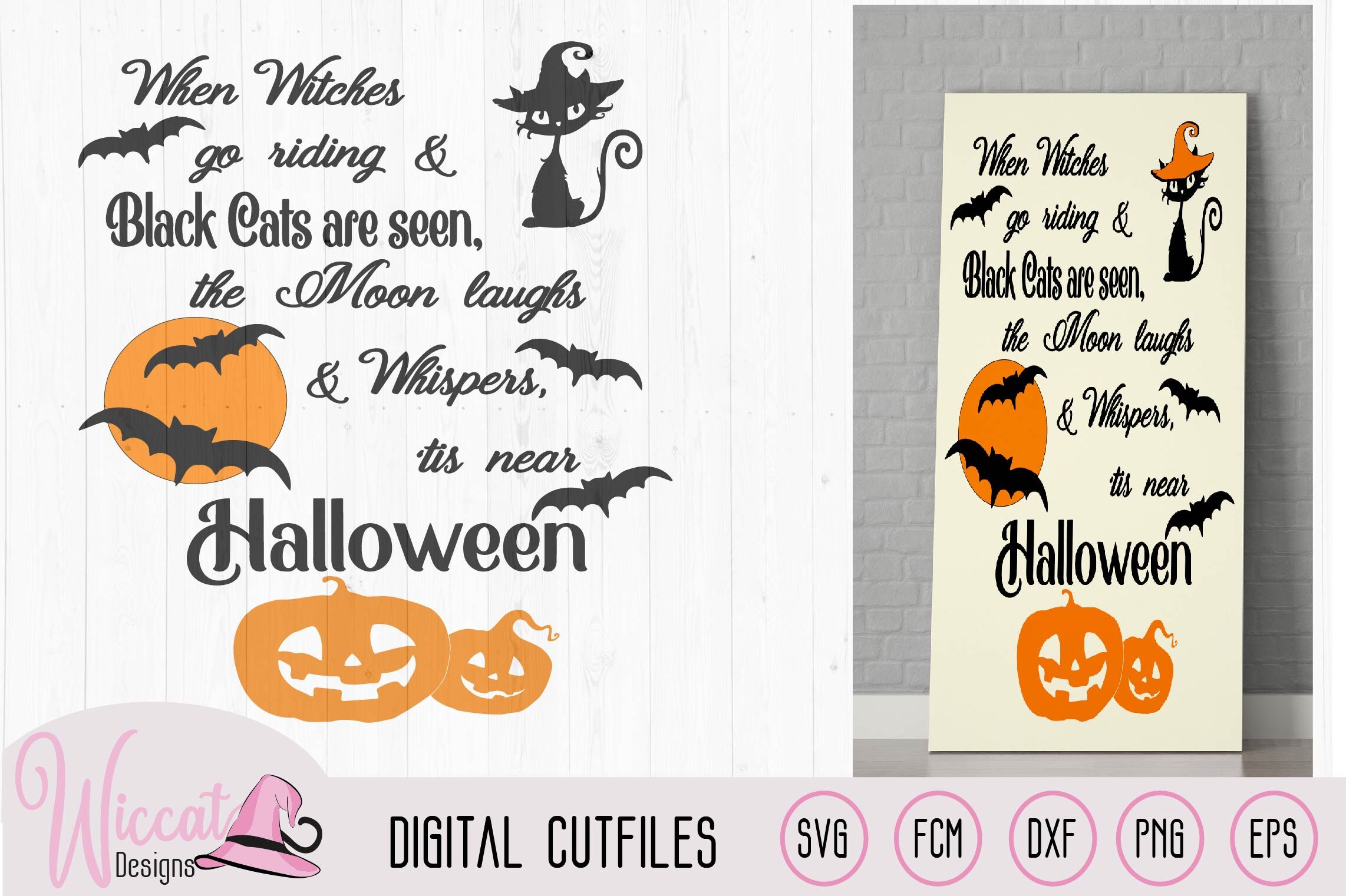 Halloween Countdown Sign Svg Black Cats Svg Moon Whisper By Wiccatdesigns Thehungryjpeg Com