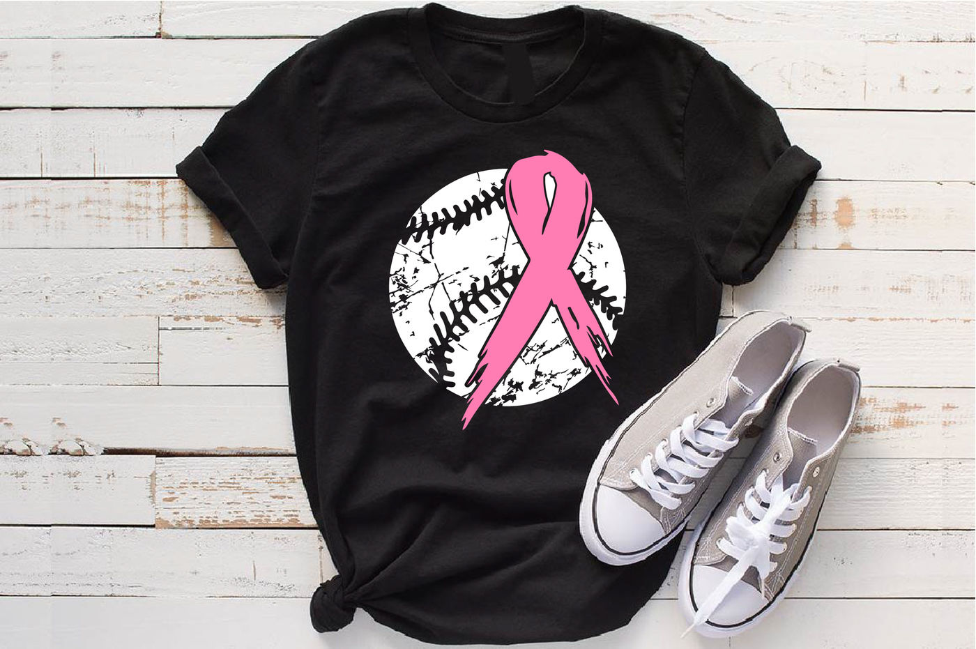Baseball Tackle Breast Cancer Svg Awareness ribbon 1021S By HamHamArt