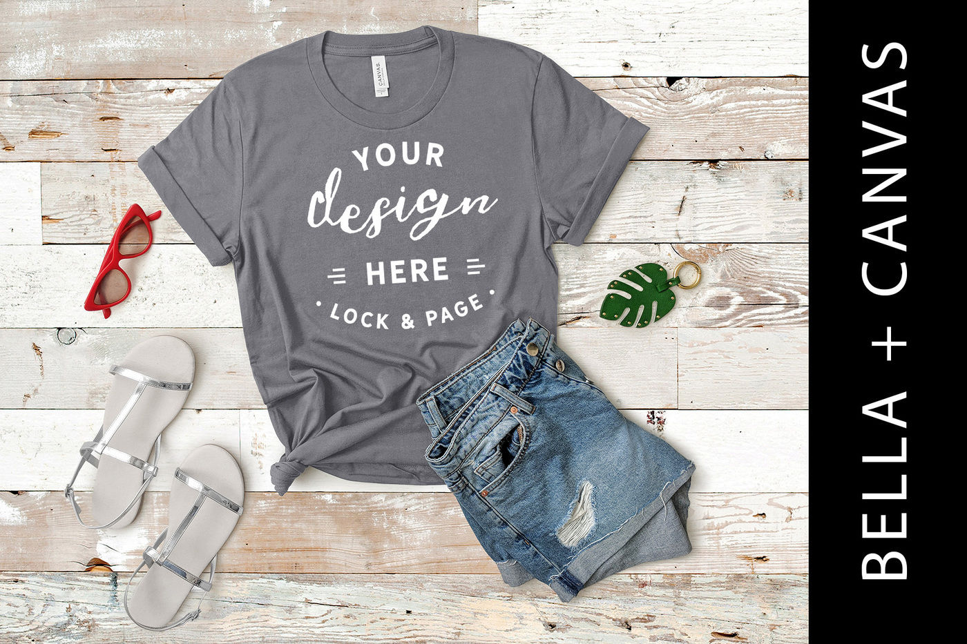 Download Storm Bella Canvas 3001 T Shirt Mockup By Lock And Page Thehungryjpeg Com