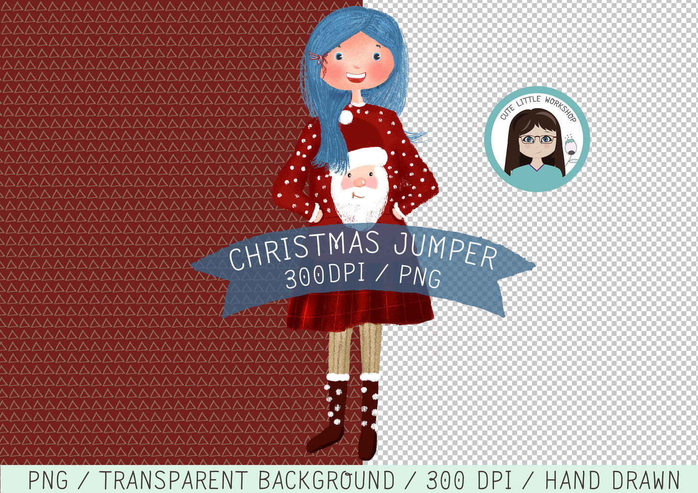 Christmas Jumper By Cute Little Workshop Thehungryjpeg Com