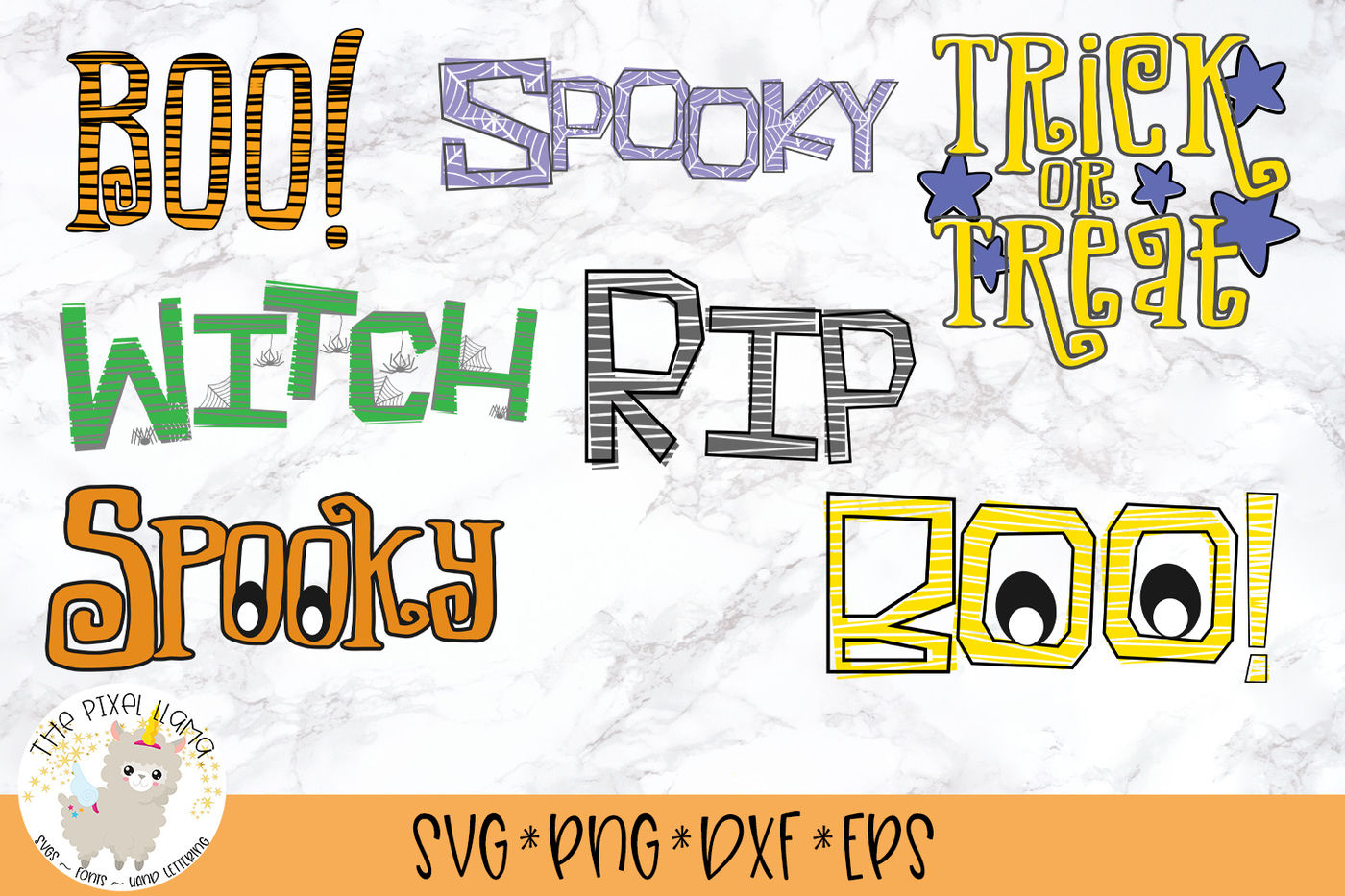 Download Halloween Word Art Bundle 7 SVG Cut Files By The Pixel ...