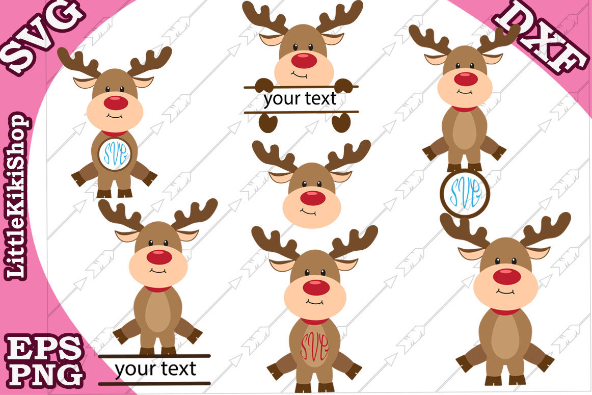 Download Reindeer Monogram Svg, CUTE REINDEER SVG, Christmas Svg By LittleKikiShop | TheHungryJPEG.com