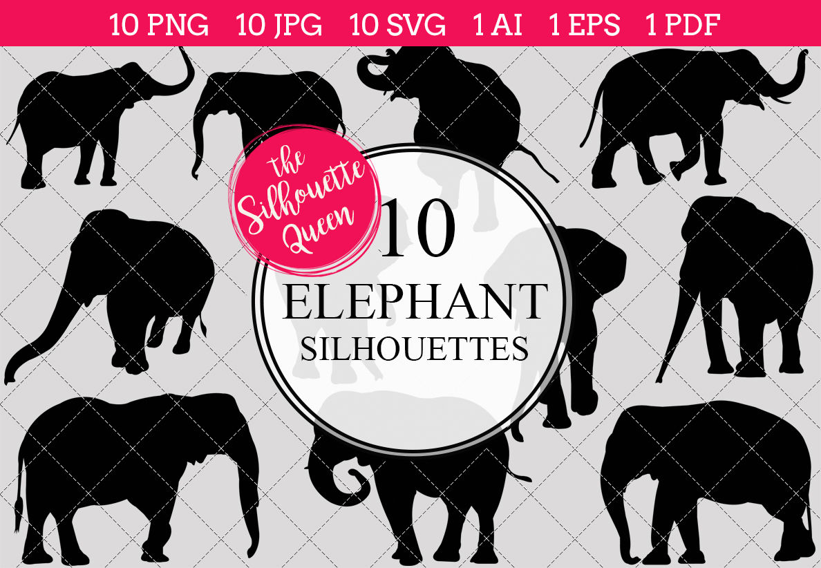 Download Cute Silhouette Elephant Svg