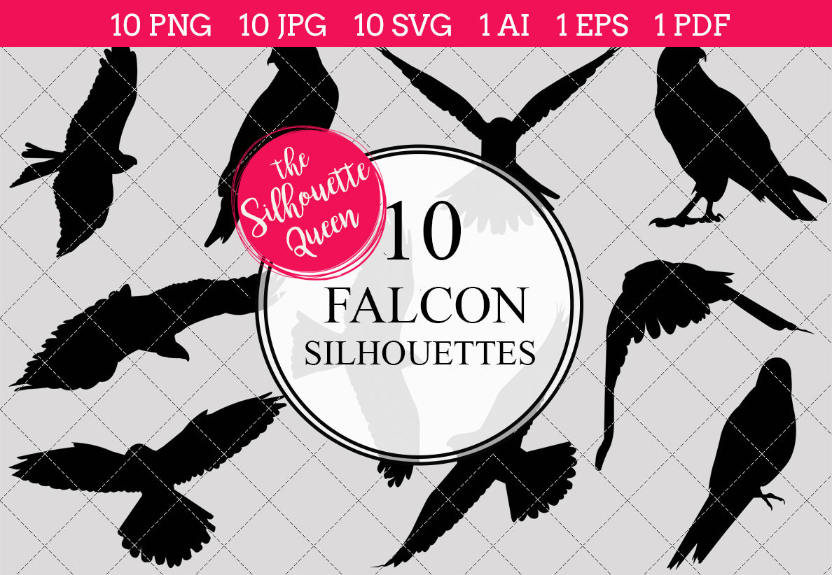 Falcon Silhouettes Vector By The Silhouette Queen Thehungryjpeg Com