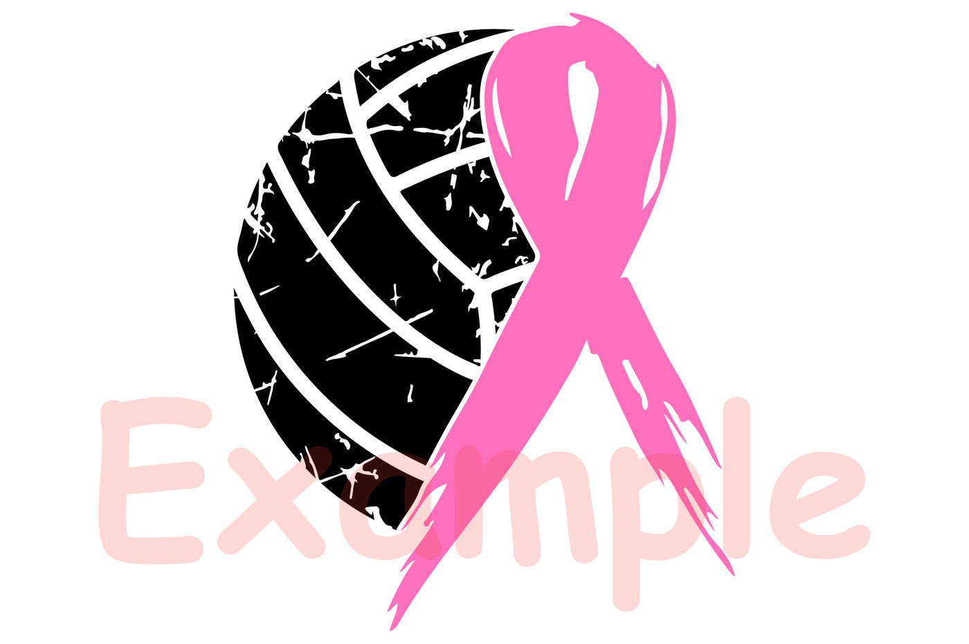 Volleyball Tackle Breast Cancer Svg Awareness Ribbon Volley 1029s By Hamhamart Thehungryjpeg Com