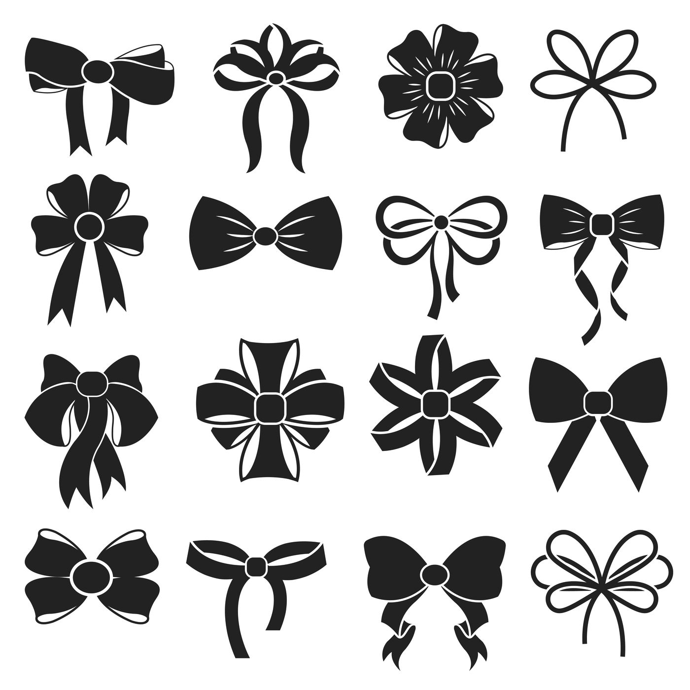 gift bow vector black