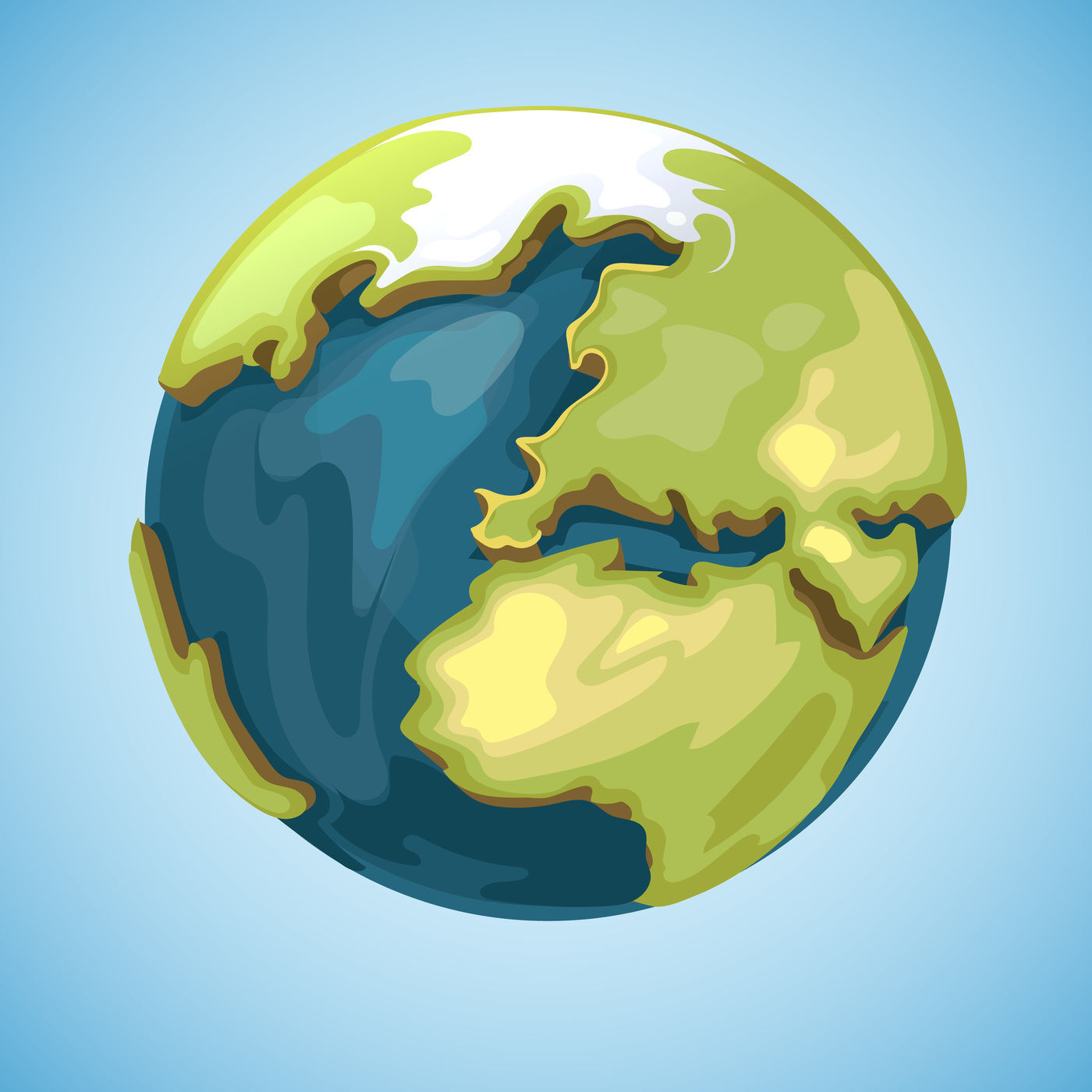 Cartoon earth globe vector illustration in style By