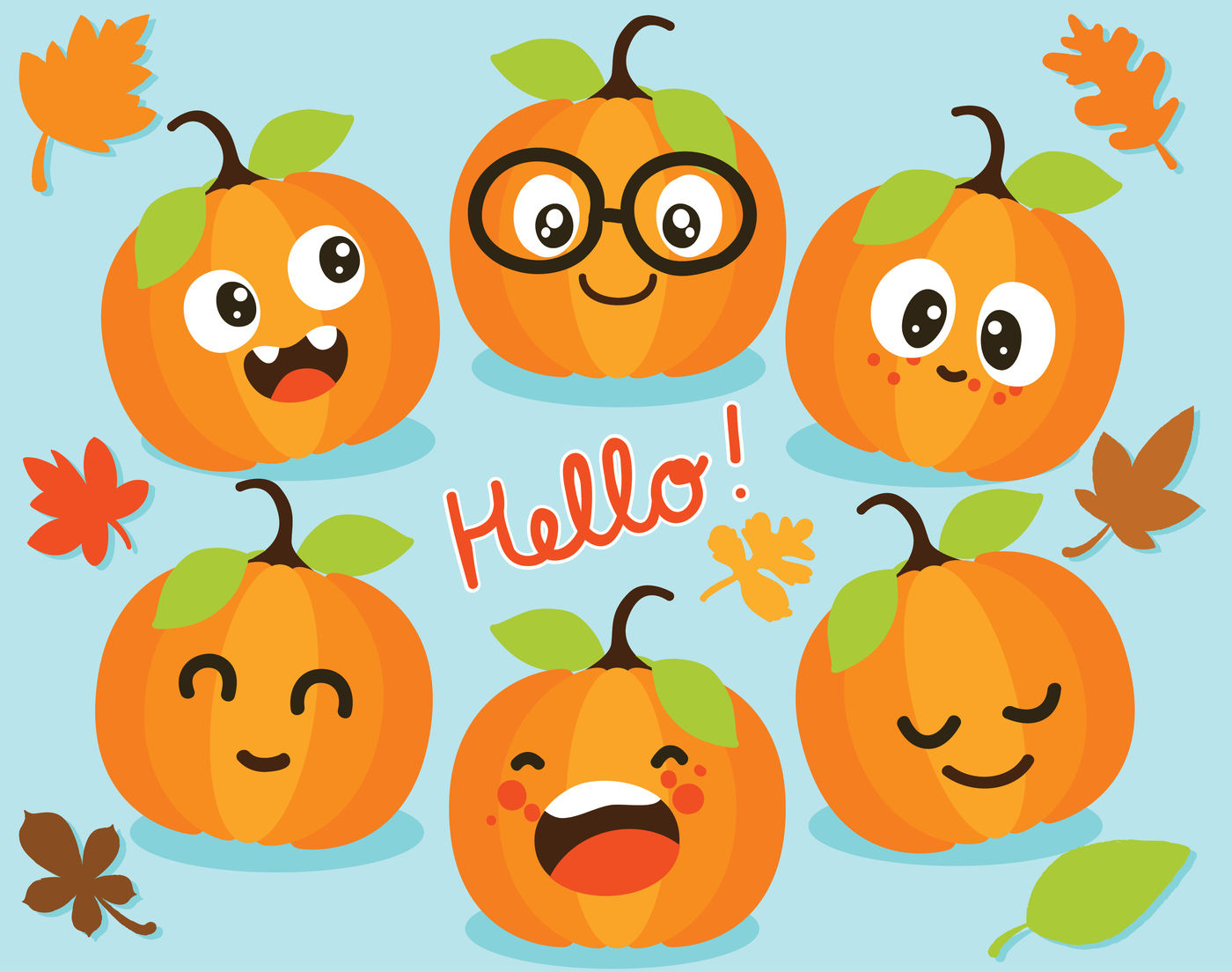 Cute Pumpkins / Fall / Autumn Vector Clipart By MyClipArtStore