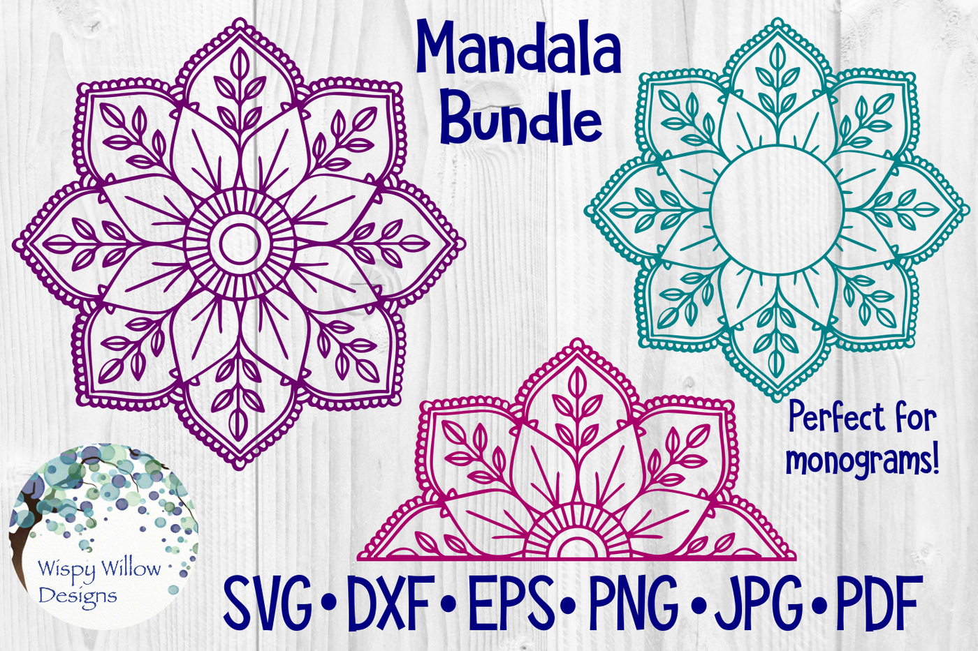 Mandala SVG Bundle By Wispy Willow Designs | TheHungryJPEG.com