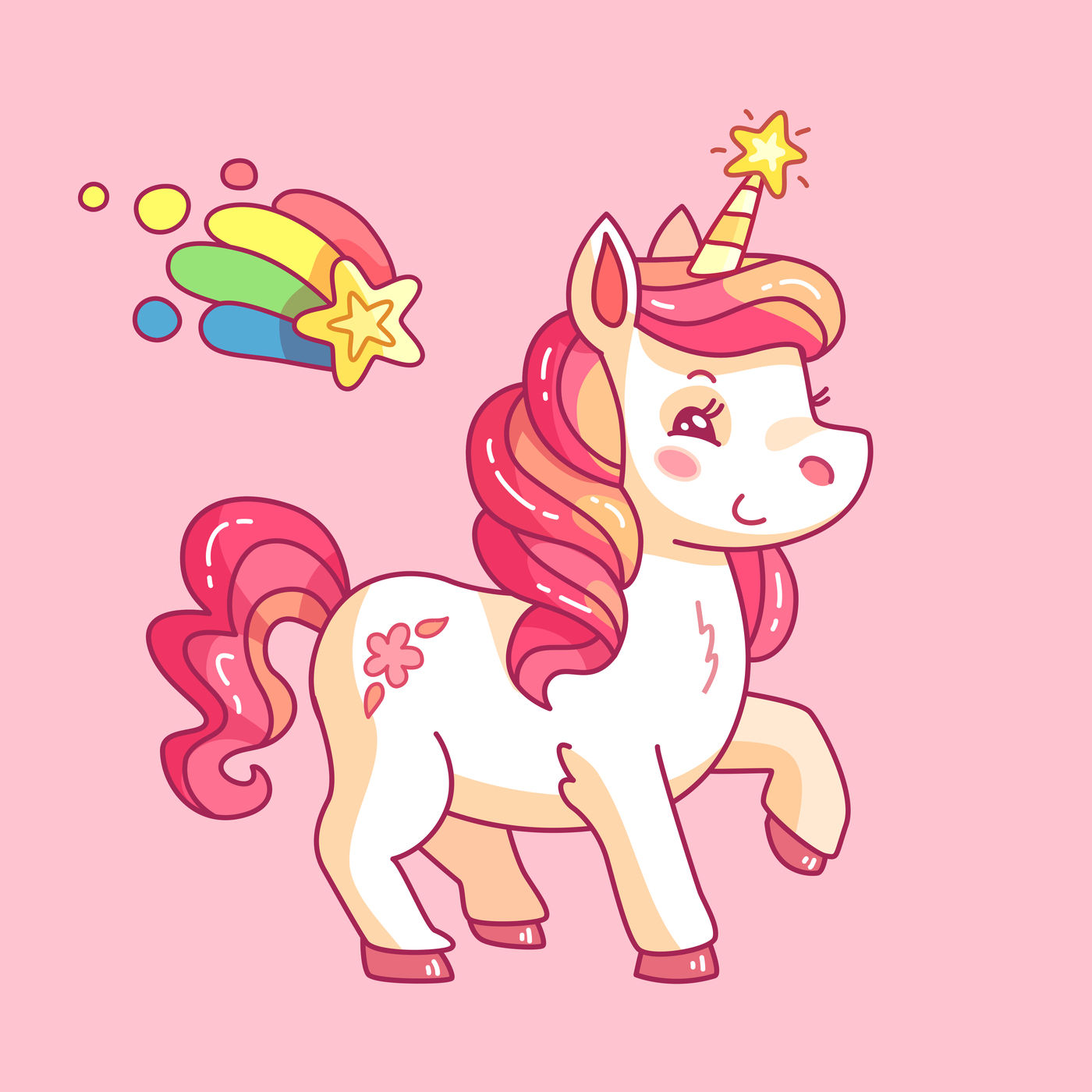 cute pink pony cartoon