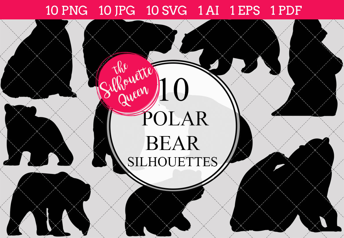 Polar Bear Silhouette Vector By The Silhouette Queen Thehungryjpeg Com