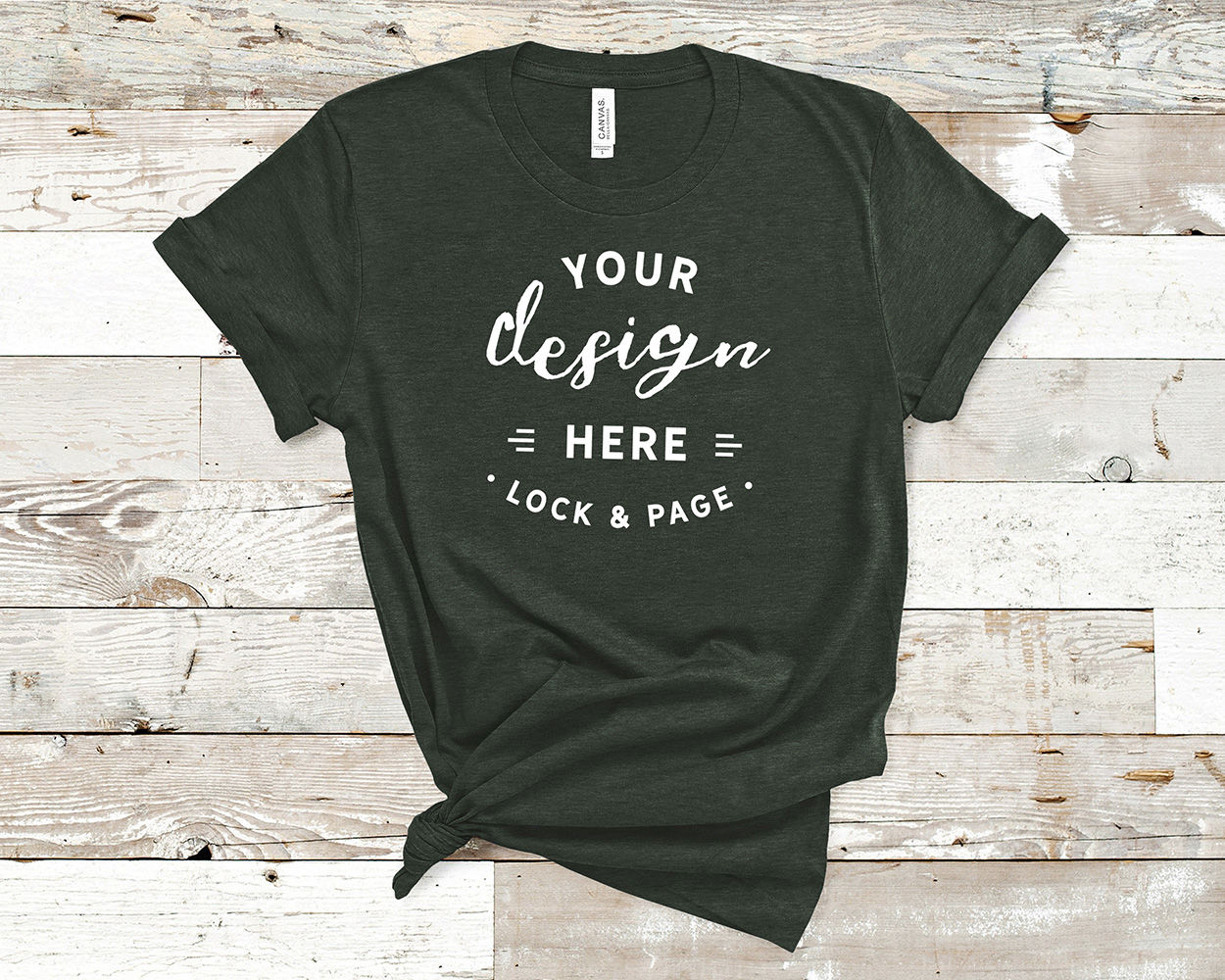 Bella Canvas 3001 T-Shirt Mockup Bundle All Colors On Wood ...