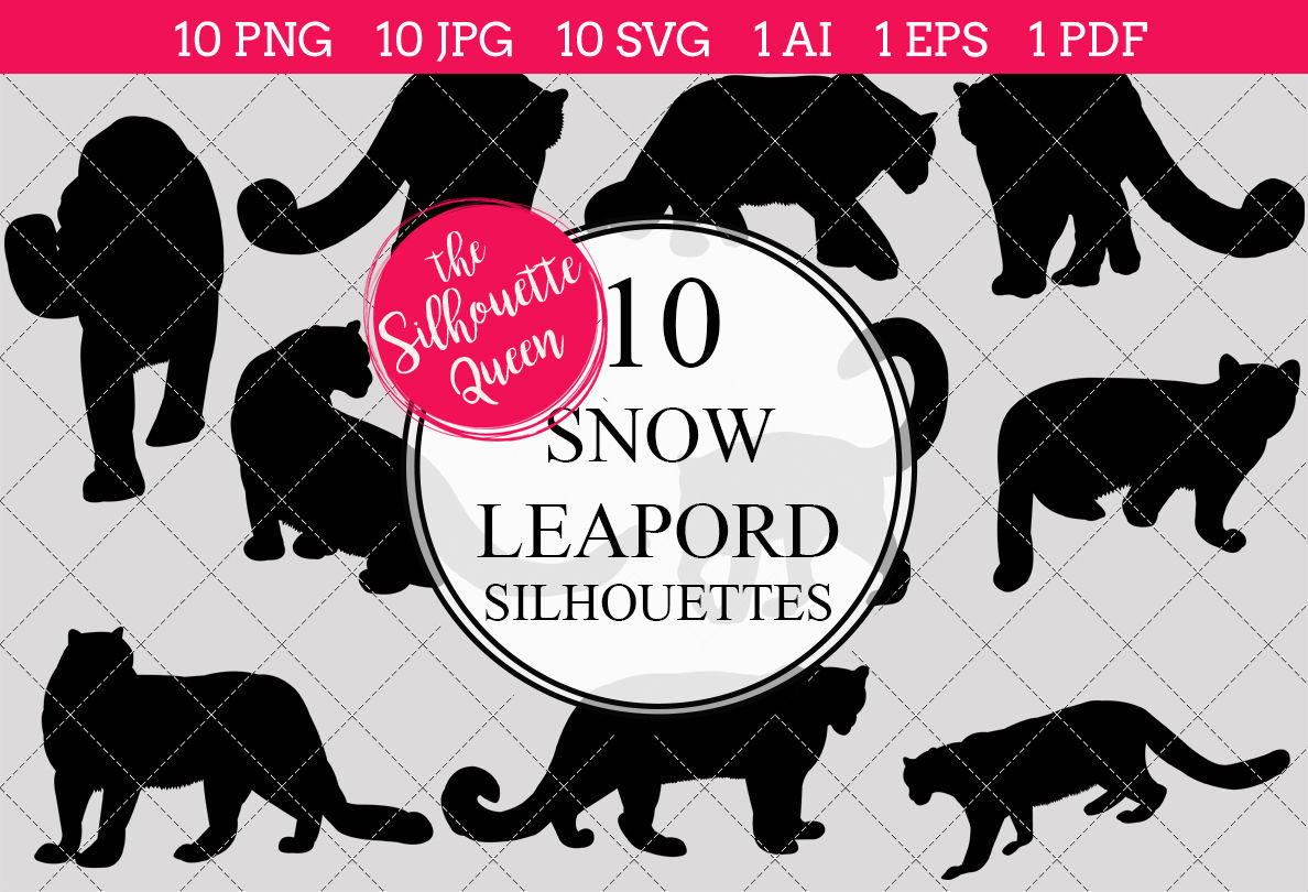 Download Snow Leopard Silhouette Vectors By The Silhouette Queen Thehungryjpeg Com