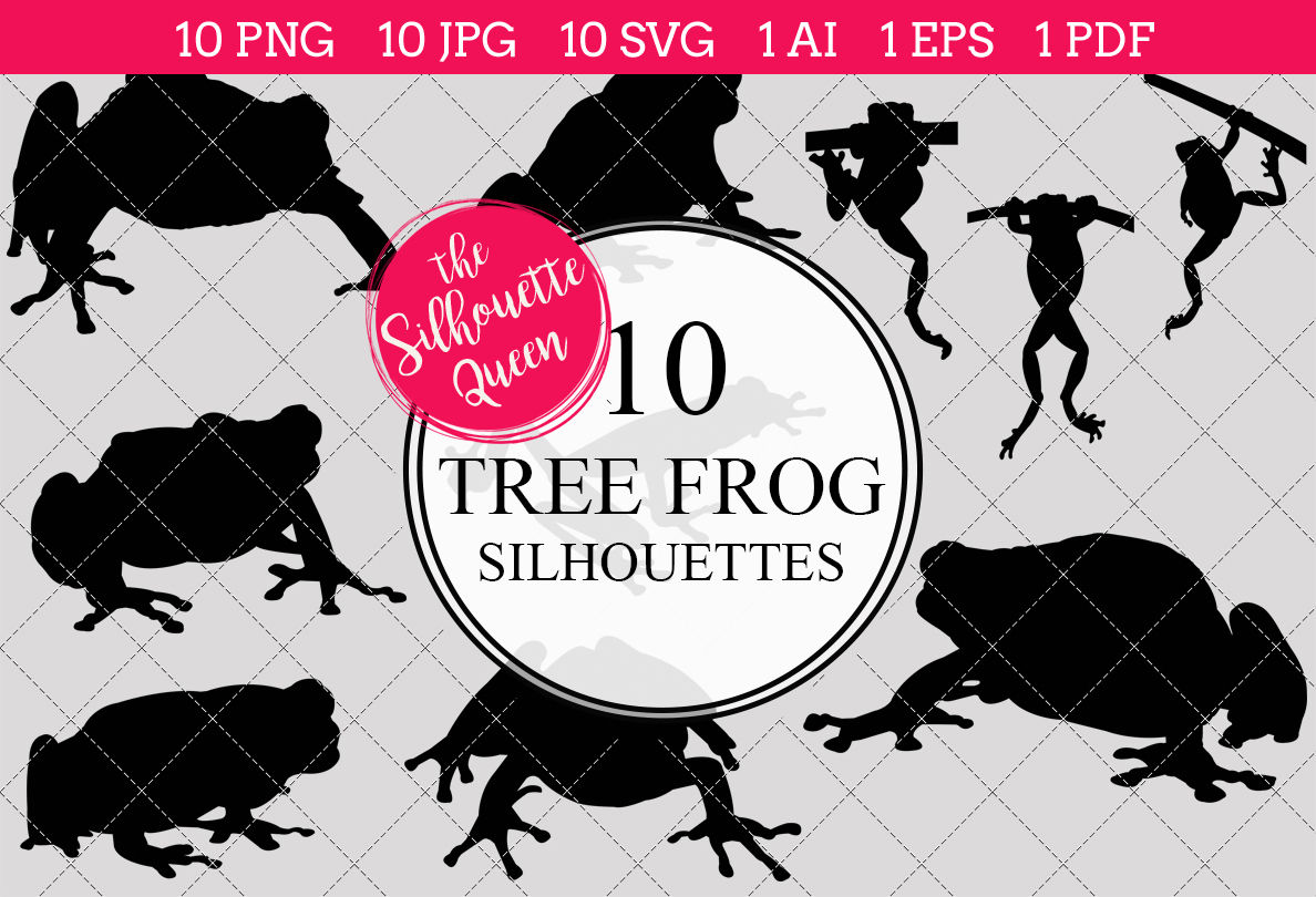 Tree Frog Silhouette Vector By The Silhouette Queen Thehungryjpeg Com