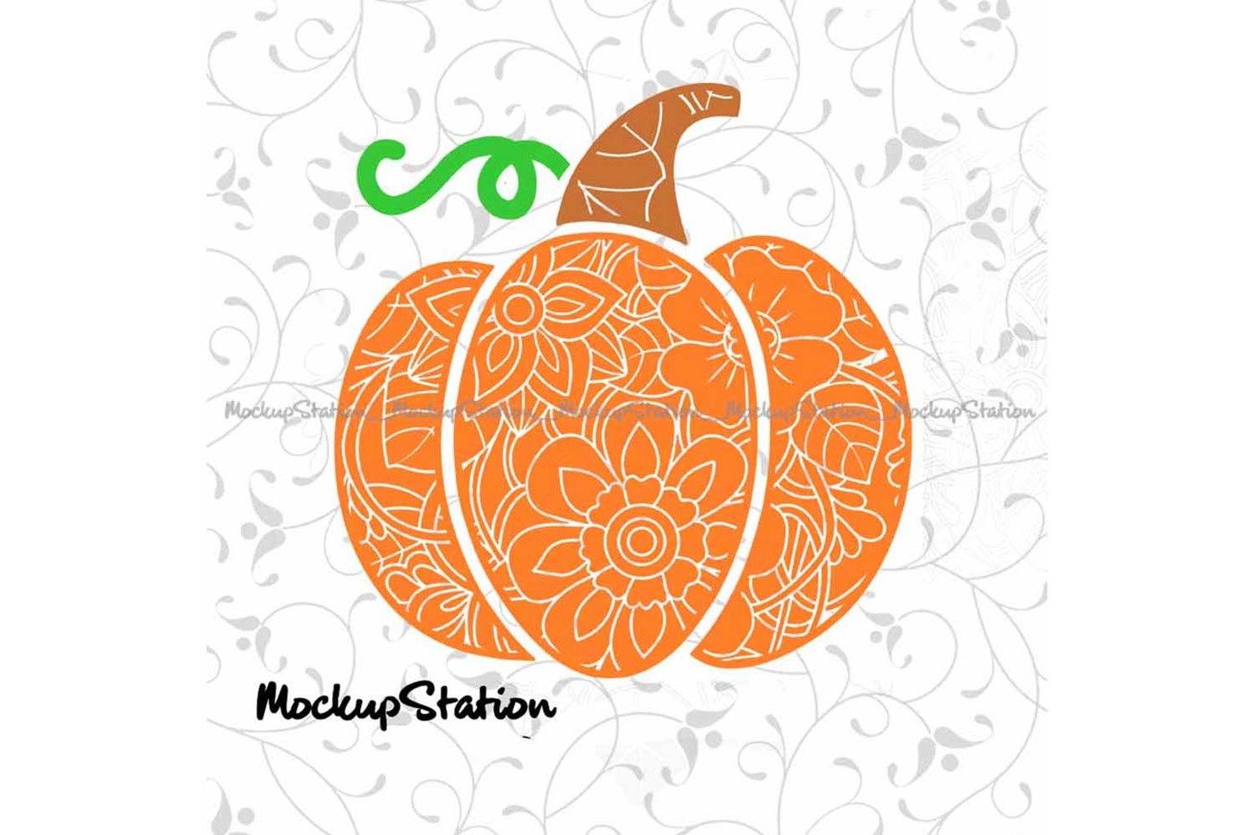 Download Fall Pumpkin Floral Halloween Mandala Boho Fall Decor svg By MockupStation | TheHungryJPEG.com