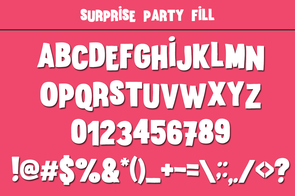 Surprise Party Font Family For Kids Birthdays And Fun By Anastasia Feya Fonts Svg Cut Files Thehungryjpeg Com