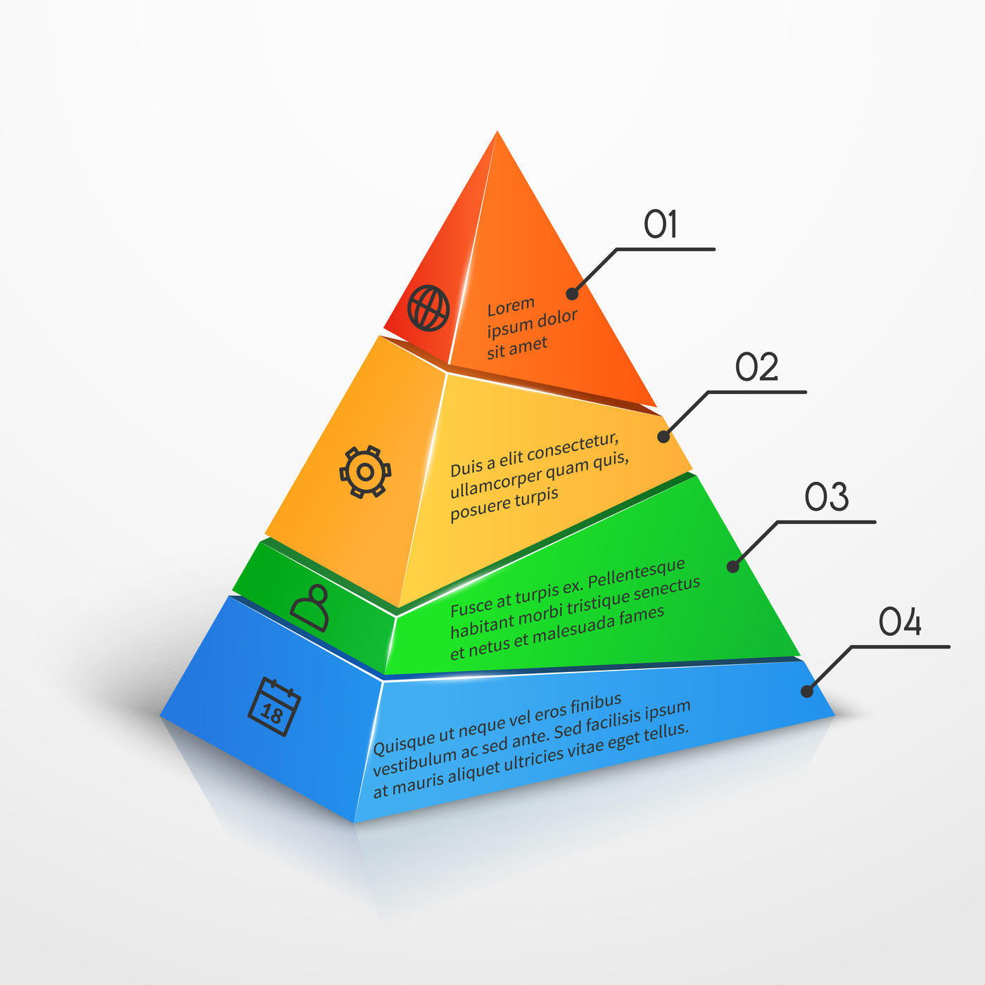 Plain Pyramid Chart Five Levels Layered Pyramid Chart Template With Images