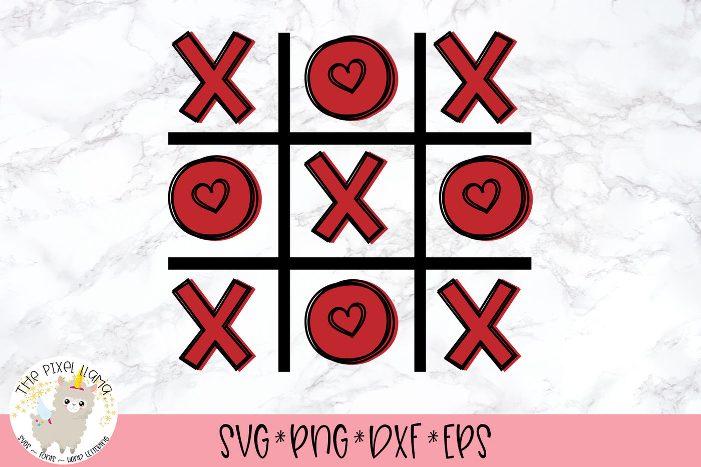 Tic Tac Toe Valentine SVG Cut File By The Pixel Llama | TheHungryJPEG.com